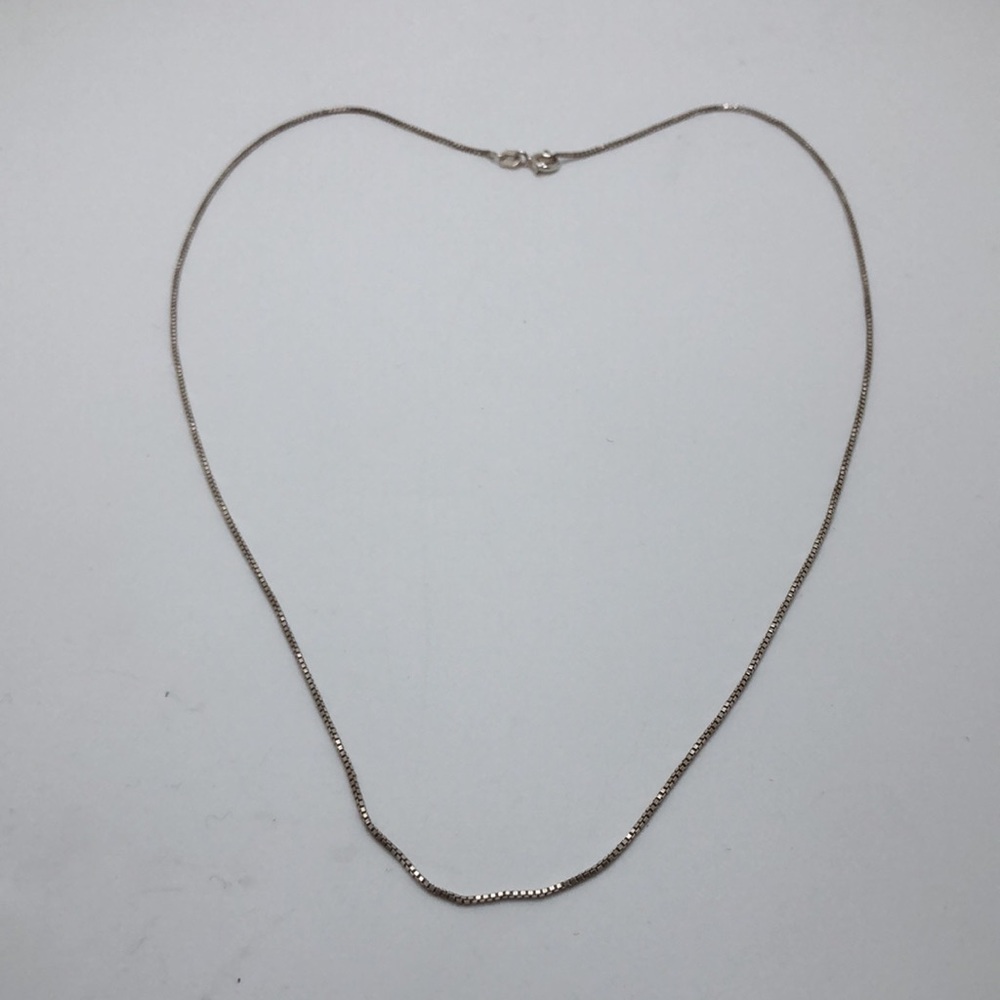 925 Silver Box Chain Italy 17.5” Length